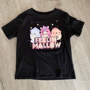 Black Squishmallow Feelin’ Mallow Graphic T-Shirt - Size Girls’ M (8)